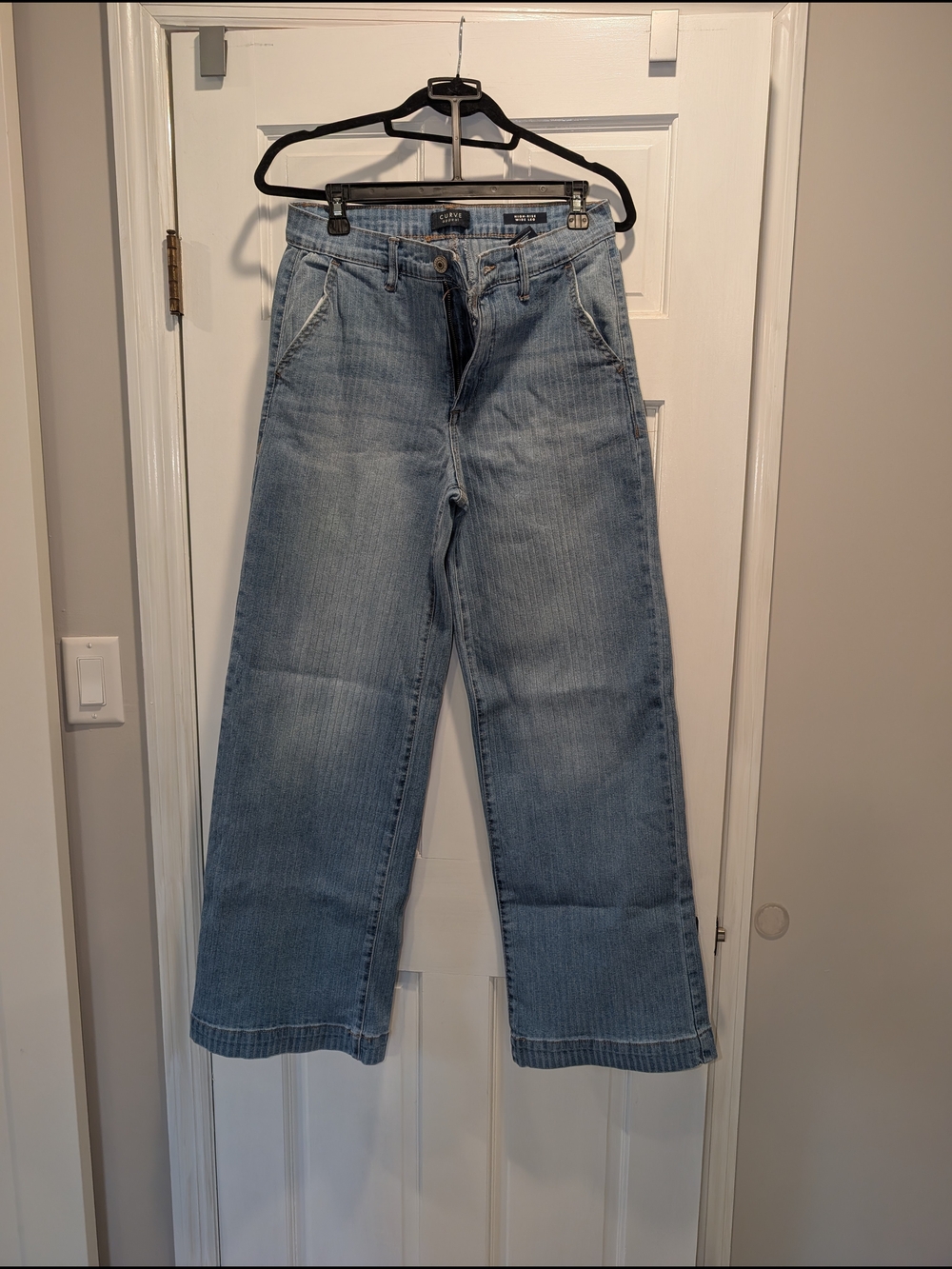 Light Blue Wide-Leg Jeans for Women by Curve Appeal